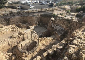 Las excavaciones arqueológicas de Mount Zion realizadas por la Universidad de Carolina del Norte, Charlotte, en cooperación con el Ashkelon Academic College, en el Parque Nacional de los Muros de Jerusalén, octubre de 2018. (Amanda Borschel-Dan / Times of Israel)