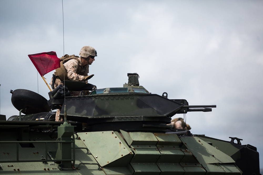 Infantería de Marina de EE.UU. realiza entrenamiento con armas de la AAV en Japón