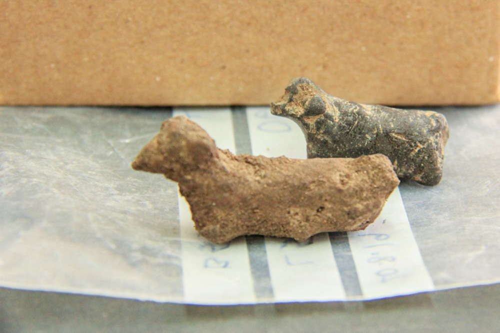 Figuras de animales de 7.000 años de antigüedad de En Esur. Crédito: Ariel David