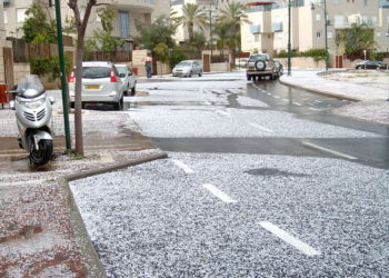 Lluvia y granizo durante el fin de semana en Israel