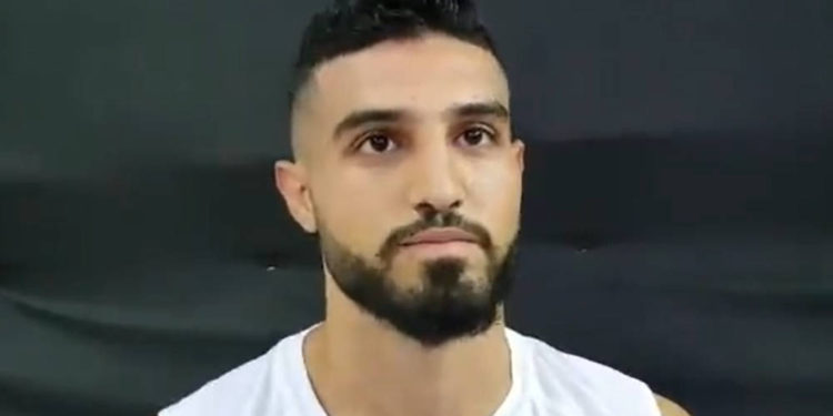 El kickboxer israelí Ameer Asad en el campeonato mundial en Turquía, 27 de noviembre de 2019. (Captura de pantalla: Twitter)