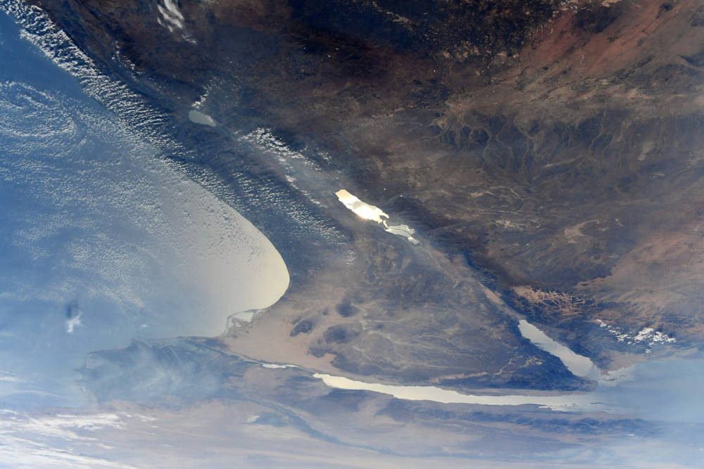 Israel visto desde el espacio (Jessica Meir / NASA a través de Twitter)