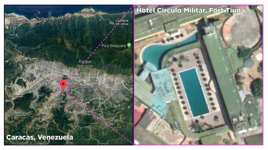 Ubicación del hotel militar Circulo Militar en Caracas. (Fuente: Google Maps )