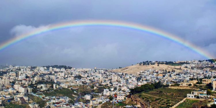 Arco iris sobre el Monte del Templo
