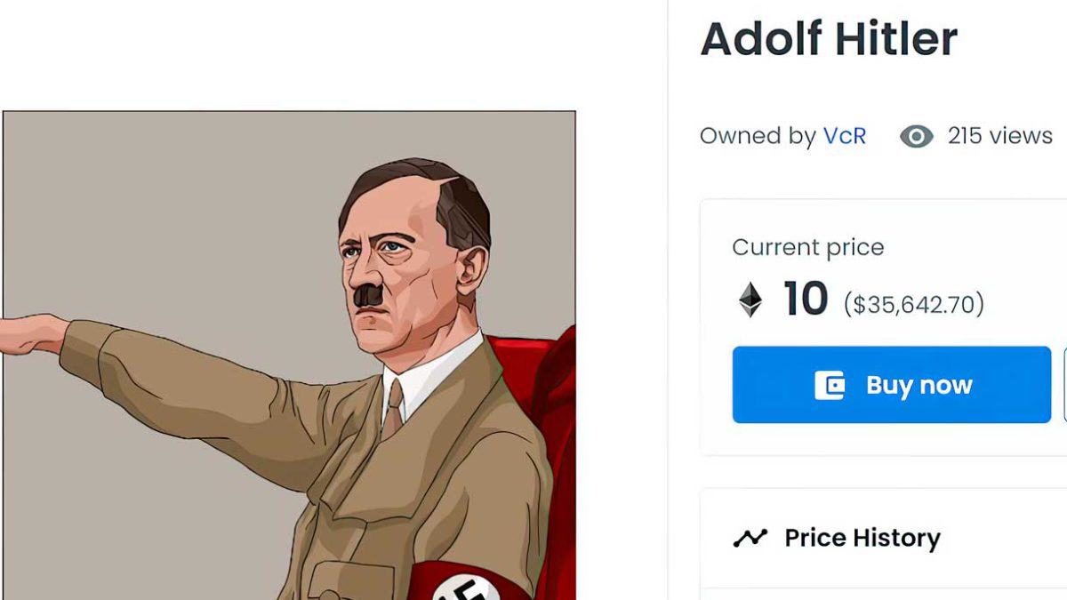 OpenSea, el mayor mercado de NFT, vende "obras de arte" que alaban a Hitler