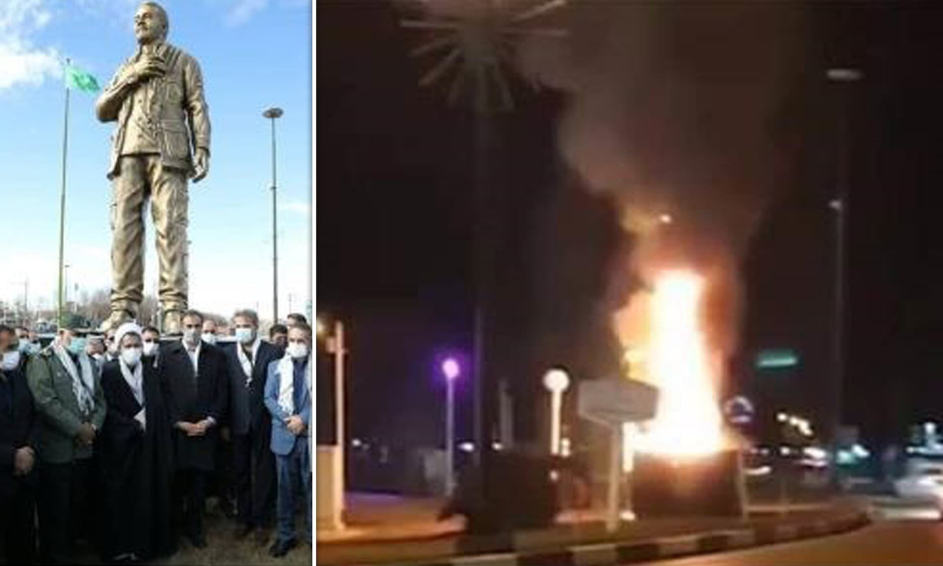 Irán detiene a un hombre tras “destruir” una estatua del ayatolá Jomeini