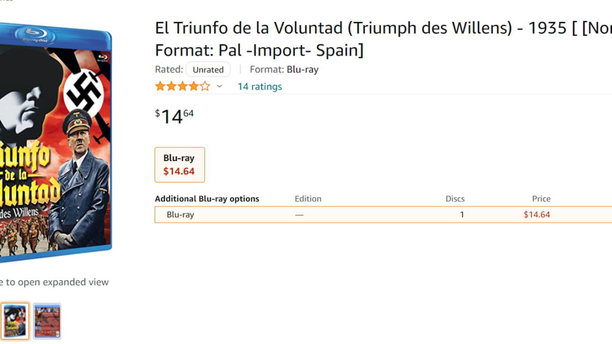 Amazon retira película de propaganda nazi "El triunfo de la voluntad"