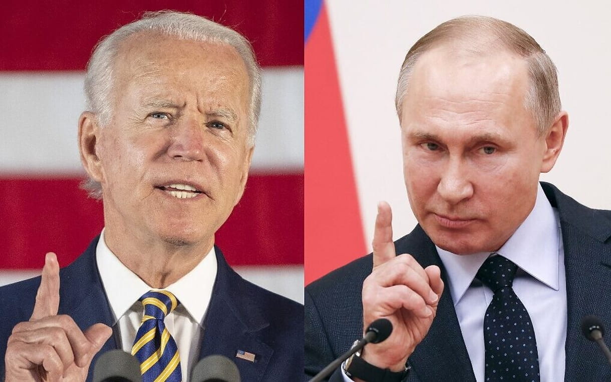 Esta combinación de fotos de archivo muestra a Joe Biden (I) y al presidente ruso Vladimir Putin. (Jim Watson y Grigory Dukor/Varias Fuentes/AFP)