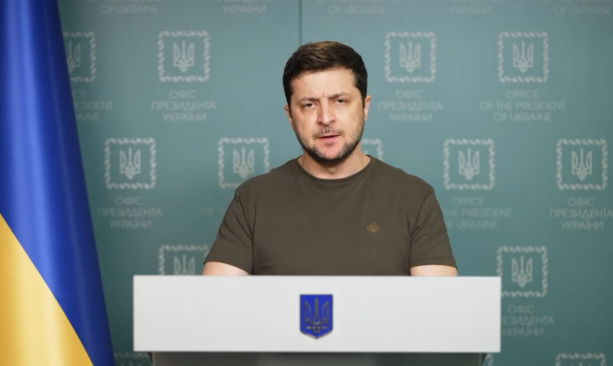 El presidente de Ucrania, Volodymyr Zelensky, en un vídeo publicado en Facebook, el 4 de marzo de 2022. (Captura de pantalla)