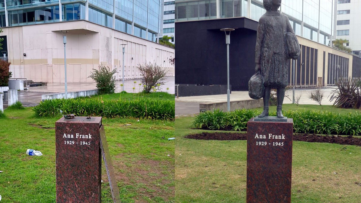 Roban la estatua de Ana Frank en Buenos Aires