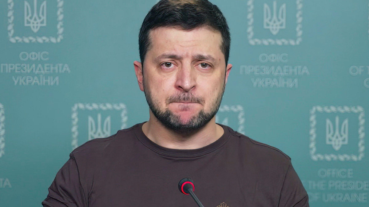 El presidente ucraniano Volodymyr Zelensky habla en Kiev, el 10 de marzo de 2022. (Oficina de Prensa de la Presidencia de Ucrania vía AP)