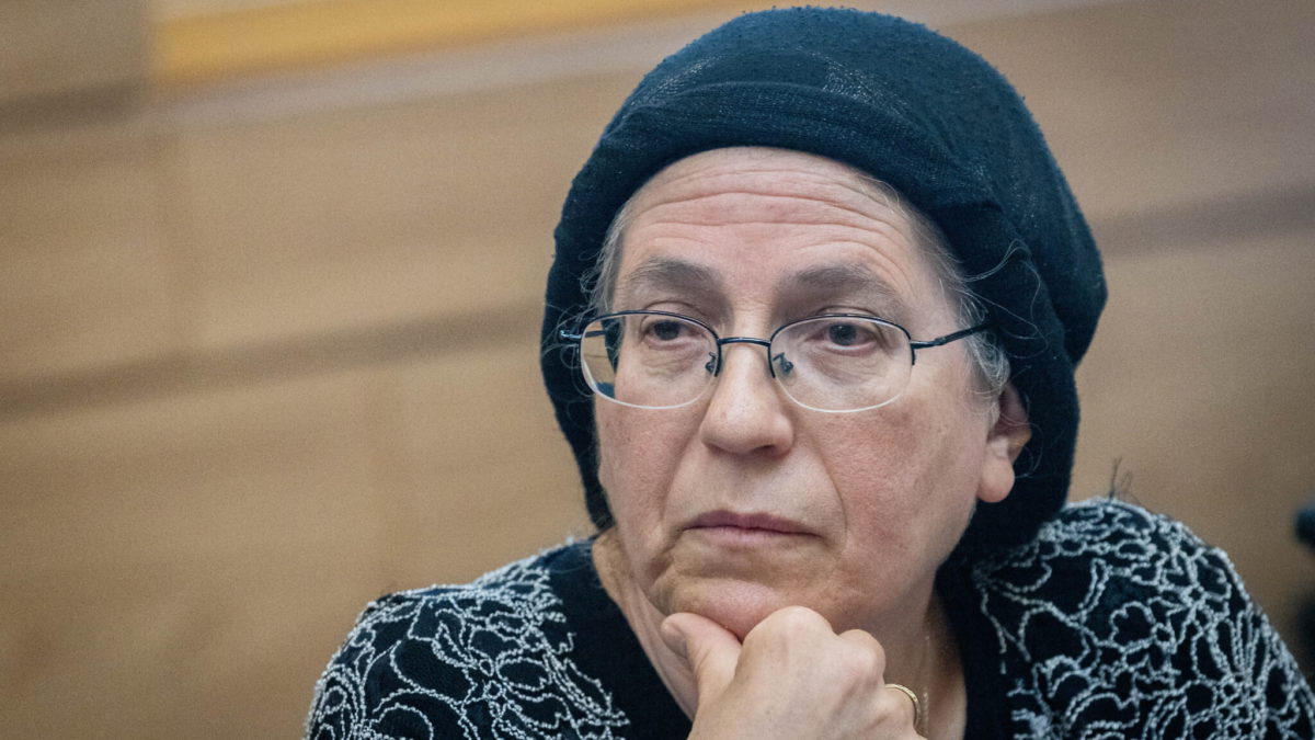 MK Orit Strock asiste a una reunión del Comité de Disposiciones de la Knesset en Jerusalén el 21 de junio de 2021. (Yonatan Sindel/Flash90)