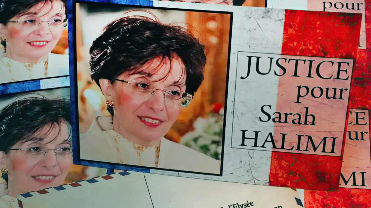 Pancartas de Justicia para Sarah Halimi, abril de 2021 (Crédito: Consistoire israélite du Haut-Rhin)