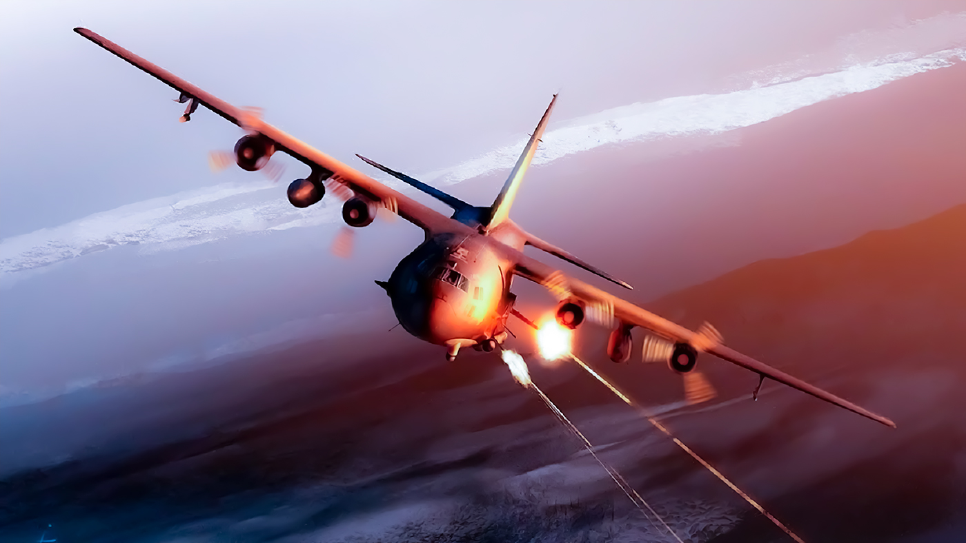 El cañonero AC-130 podía destruir cualquier cosa en tierra