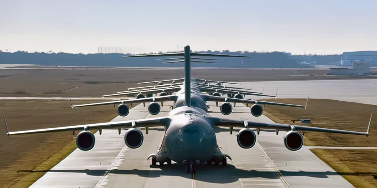 La Fuerza Aérea de EE. UU. lanza 24 C-17 Globemaster III durante un ejercicio de generación de misiones