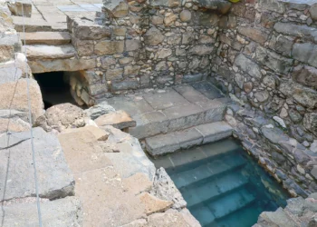Back-to-back twin mikvehs can be found in Magdala. (Shmuel Bar-Am)