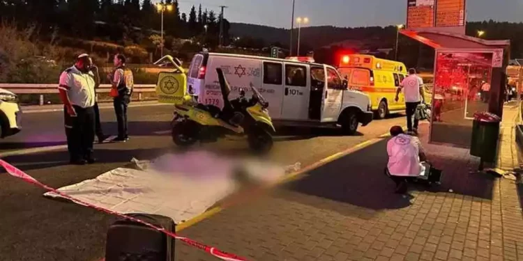Escena del accidente cerca del cruce de Hemed (Portavoz de la MDA)