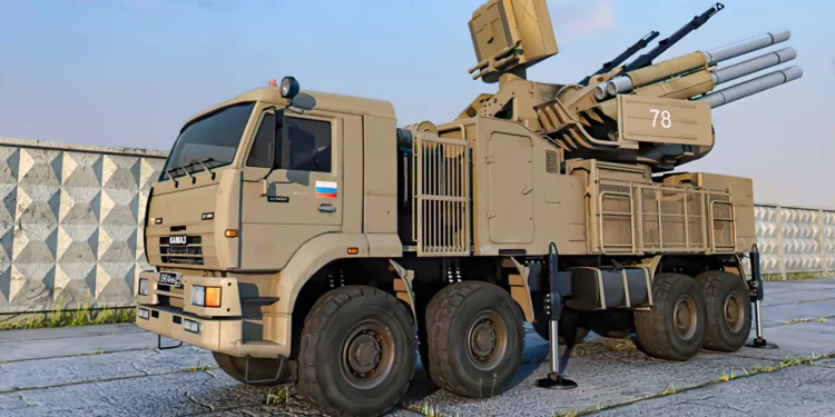 Pantsir-S2 ruso en funcionamiento con radar ucraniano ST68UM