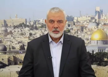 El líder de Hamás, Ismail Haniyeh, en un discurso televisado en el que pidió una "solución política" al actual conflicto con Israel, 1 de noviembre de 2023. (Captura de pantalla, canal de Telegram de Hamás)