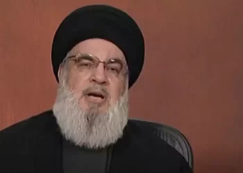 El líder de Hezbolá, Hassan Nasrallah, habla desde Líbano, 3 de noviembre de 2023 (Captura de pantalla utilizada de conformidad con la cláusula 27a de la Ley de Propiedad Intelectual).