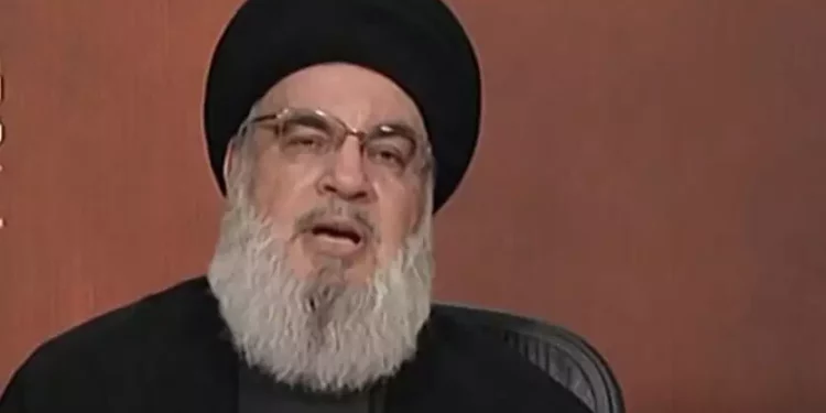 El líder de Hezbolá, Hassan Nasrallah, habla desde Líbano, 3 de noviembre de 2023 (Captura de pantalla utilizada de conformidad con la cláusula 27a de la Ley de Propiedad Intelectual).