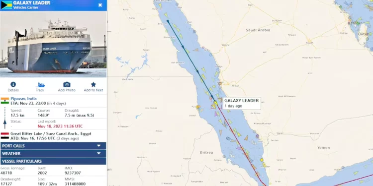 Israel acusa al terrorismo iraní del secuestro de barco por Hutíes