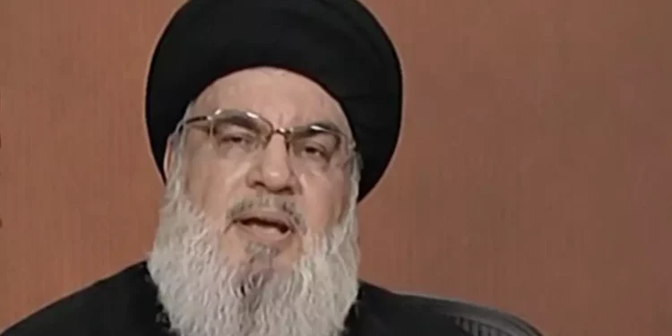 El líder de Hezbolá, Hassan Nasrallah, pronuncia un discurso el 3 de noviembre de 2023 (Captura de pantalla vía Al Jazeera utilizada de acuerdo con la Cláusula 27a de la Ley de Propiedad Intelectual)