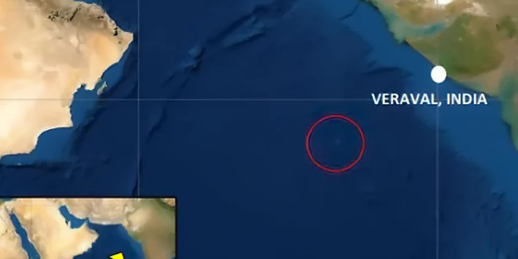 Un avión no tripulado alcanza un buque frente a la costa india