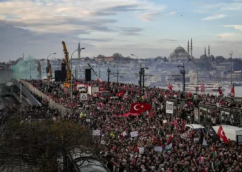 Decenas de miles de personas protestan en Estambul contra Israel