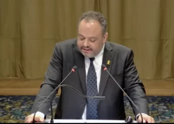 El asesor jurídico del Ministerio de Asuntos Exteriores de Israel, Tal Becker, habla al comienzo del segundo día de audiencias en el Tribunal Mundial, 12 de enero de 2024. (Captura de pantalla de Youtube)