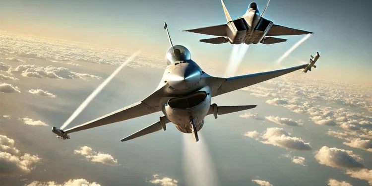 El caza F-16 vs. el F-22 Raptor de la USAF