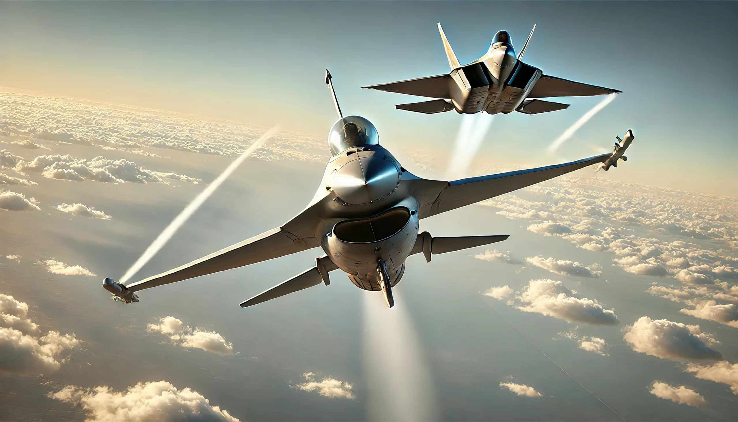 El caza F-16 vs. el F-22 Raptor de la USAF