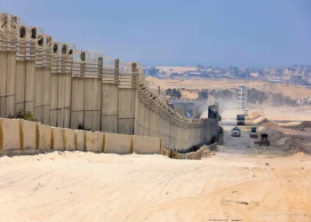 Vista del Corredor Filadelfia entre el sur de la Franja de Gaza y Egipto, el 15 de julio de 2024. (Oren Cohen/Flash90)