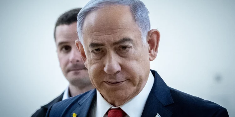 El primer ministro, Benjamin Netanyahu, en la Knéset el 9 de septiembre de 2024. (Yonatan Sindel/Flash90)