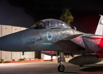 Un avión de combate de la Fuerza Aérea israelí que participó en ataques en Irán el 26 de octubre de 2024, en una imagen autorizada para su publicación al día siguiente. (Fuerzas de Defensa de Israel)
