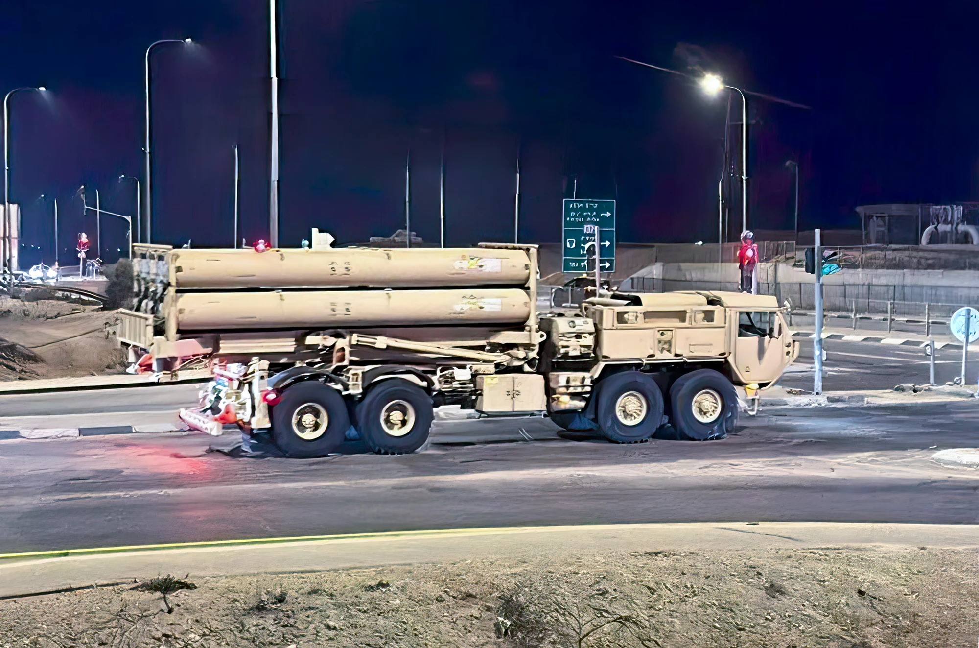 Sistema antiaéreo THAAD visto en carretera de Israel