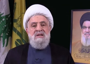 El jefe de Hezbolá, Naim Qassem, pronuncia un discurso televisado el 30 de octubre de 2024. (Captura de pantalla)