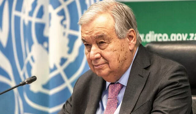 El secretario general de la ONU, Antonio Guterres, durante una visita a Pretoria, Sudáfrica. 11 de diciembre de 2024. (Foto AP/Shiraaz Mohamed)