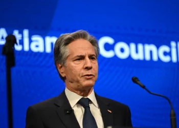 El secretario de Estado de Estados Unidos, Antony Blinken, habla en el Atlantic Council en Washington, DC, el 14 de enero de 2025. (ANDREW CABALLERO-REYNOLDS / AFP)