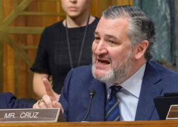 El senador Ted Cruz, republicano por Texas, interroga a los testigos durante una audiencia del Comité Judicial del Senado sobre el fentanilo y la necesidad de una programación permanente de clases, en el Capitolio, el 4 de febrero de 2025, en Washington. (Foto AP/Rod Lamkey, Jr.)