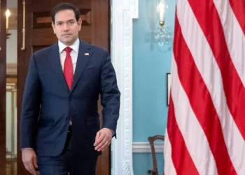 El secretario de Estado de Estados Unidos, Marco Rubio, en el Departamento de Estado, el lunes 10 de febrero de 2025, en Washington. (AP/Mark Schiefelbein).