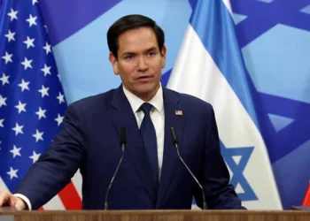 El secretario de Estado de Estados Unidos, Marco Rubio, habla durante una conferencia de prensa en Jerusalén el 16 de febrero de 2025. (Evelyn Hockstein/ POOL/ AFP)