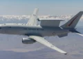 El E-7A Wedgetail de la RAAF sobre el sur de California durante la campaña de pruebas trilateral.
