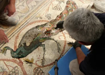 Mosaico bizantino de 1.600 años se exhibe en el Néguev Occidental