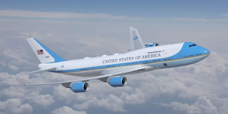 Render del VC-25B, basado en el Boeing 747-8, lanzado en 2023. (Crédito de la imagen: Fuerza Aérea de EE. UU.)