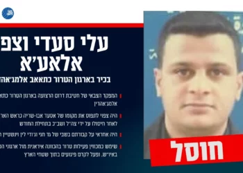 Un folleto militar israelí emitido el 20 de junio de 2025 muestra al comandante de las Brigadas Muyahidines, Ali Saadi Wasfi al-Agha. (Fuerzas de Defensa de Israel)