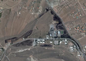 Imágenes de SkySat de la base de misiles de Tabriz Norte, capturadas el 16 de junio de 2025. (PBC de Planet Labs)