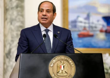 El presidente egipcio, Abdullah el-Sissi, habla durante una conferencia de prensa tras su reunión con el presidente francés en el Palacio Presidencial de El Cairo, Egipto, el 7 de abril de 2025. (Ludovic MARIN / POOL / AFP)