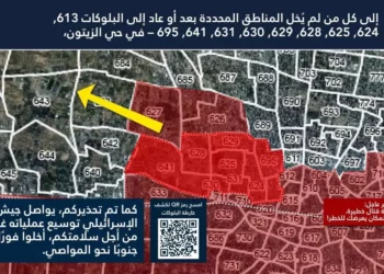 Las FDI ordenan evacuación del barrio de Zeitoun en la ciudad de Gaza